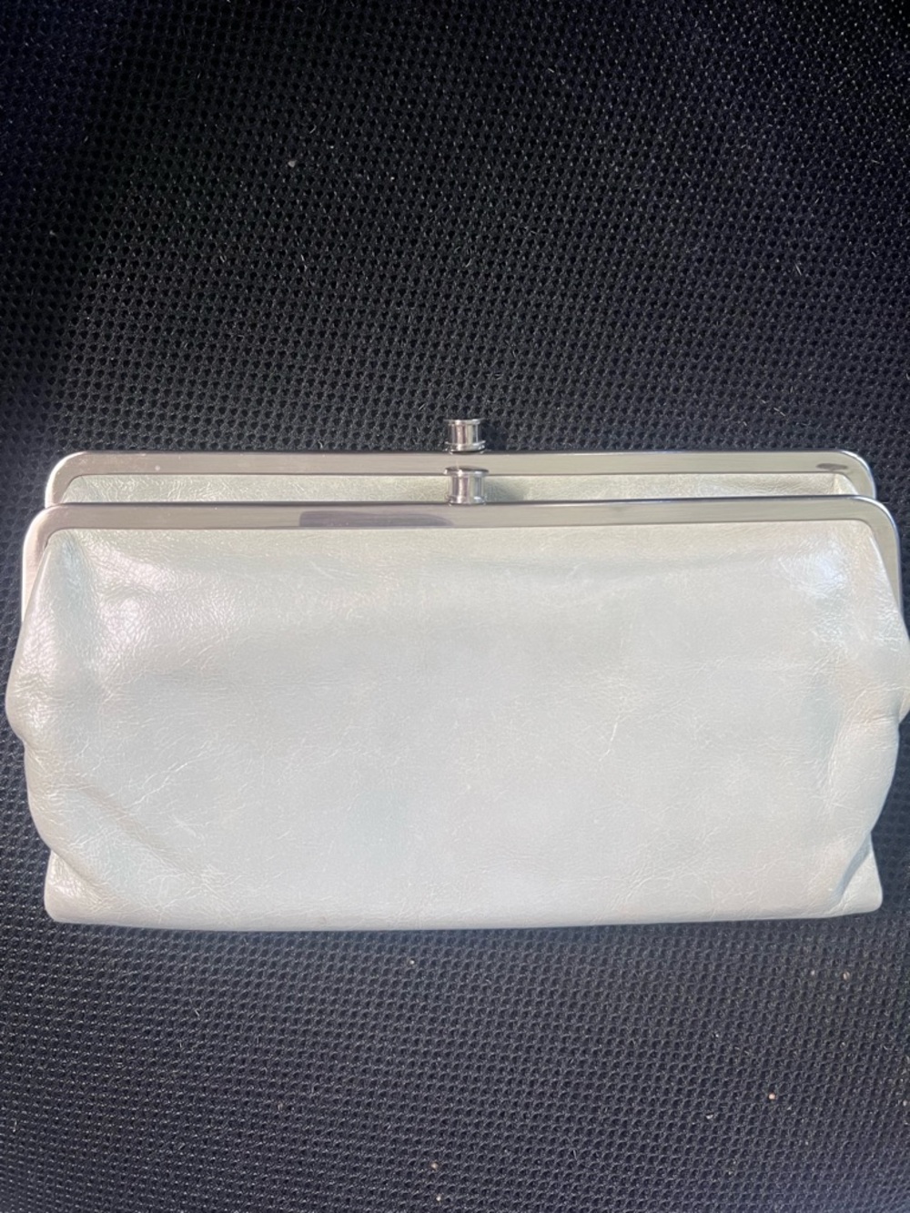 HOBO light mint green Lauren Leather Frame Clutch with brushed nickel Hardware